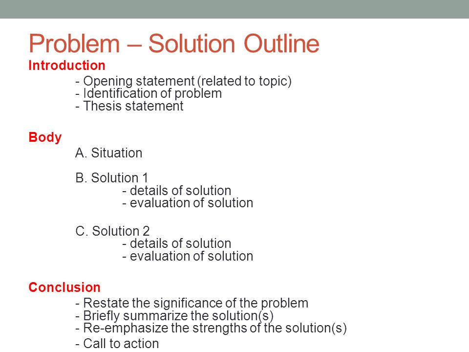 Problem solving essay thesis statement